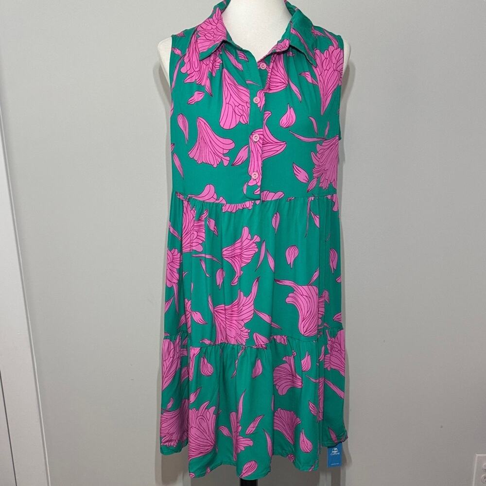 Cupshe Falling Petals Collared Sleeveless Mini Dress Women's Medium NWT